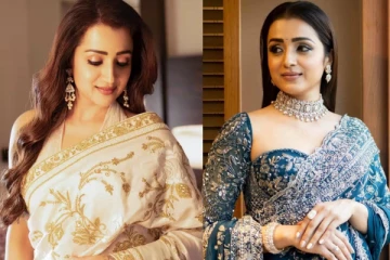 பட விழாக்களில் நடிகை த்ரிஷா அணிந்து வரும் அழகிய புடவைகளின் கலெக்‌ஷன்..