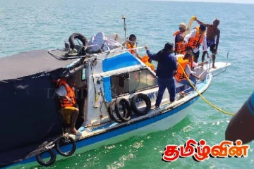 நெடுந்தீவு கடலில் மூழ்கிய படகு: உயிர் தப்பிய சுற்றுலாப் பயணிகள்