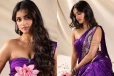 நீலநிற சேலையில் கிளாமர் கிளிக்ஸ்!! சேயோன் பட நடிகை பாக்யஸ்ரீயின் புகைப்படங்கள்..