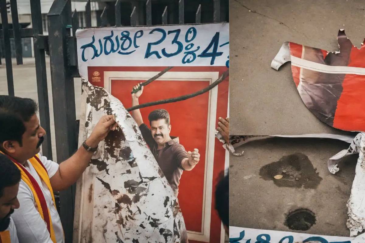 கிழித்தெறியப்பட்ட முதல்வர் விஜய் போஸ்டர் - கர்நாடகாவில் தீவிரமடையும் காவேரி போராட்டம் | Karnataka Protest Against Open Cauvery Water To Tn கிழித்தெறியப்பட்ட முதல்வர் விஜய் போஸ்டர் - கர்நாடகாவில் தீவிரமடையும் காவேரி போராட்டம் | Karnataka Protest Against Open Cauvery Water To Tn