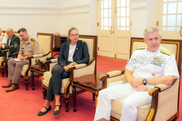 அமெரிக்க பசுபிக் கடற்படை தளபதி அட்மிரல் ஸ்டீபன் கோஹ்லரை சந்தித்த அருண் ஹேமச்சந்திர | Arun Hemachandra Meets Us Pacific Fleet Commander