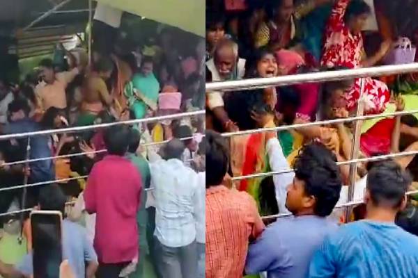 கூட்ட நெரிசலில் சிக்கி 9 பேர் பலி: பதற வைக்கும் வீடியோ காட்சிகள் | Kasibugga Stampede Reason Devotees Screaming Video கூட்ட நெரிசலில் சிக்கி 9 பேர் பலி: பதற வைக்கும் வீடியோ காட்சிகள் | Kasibugga Stampede Reason Devotees Screaming Video