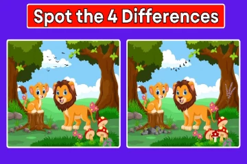 காட்டின் ராஜாவான சிங்கம்: படத்தில் உங்கள் கண்களுக்கு 4 வித்தியாசம் தெரிகிறதா?