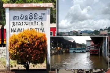 நாவலப்பிட்டி பேருந்து நிலையம் வெள்ளத்தில் மூழ்கியது