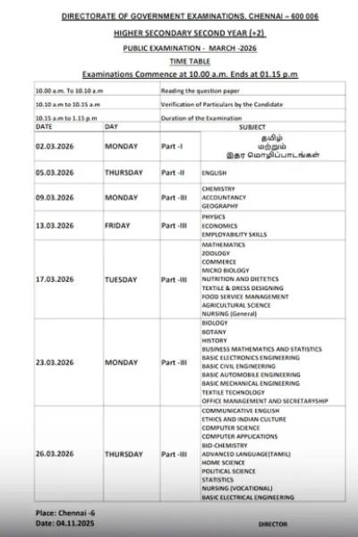10, 12 ஆம் வகுப்பு பொதுத்தேர்வு அட்டவணை வெளியீடு | 10Th And 12Th Public Exams Timetable Released 10, 12 ஆம் வகுப்பு பொதுத்தேர்வு அட்டவணை வெளியீடு | 10Th And 12Th Public Exams Timetable Released