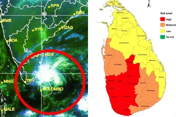 இலங்கையின் பத்து மாவட்டங்களுக்கு இன்று காலை விடுக்கப்பட்டுள்ள சிவப்பு எச்சரிக்கை