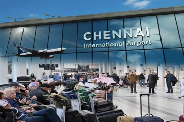 விமான சேவைகள் தொடர் ரத்து; வெறிச்சோடிய சென்னை விமான நிலையம்
