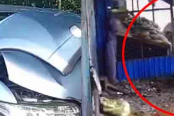 පුද්ගලයෙකුට මරු කැදවූ විශ්‍රාමික මේජර් ජෙනරාල්ගේ වාහනය..