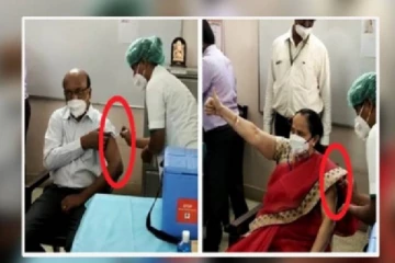 கொரோனா தடுப்பூசியை உடலில் போட்டு கொண்டது போல பொய்யாக நடித்த பிரபலங்கள்! சர்ச்சையை கிளப்பிய புகைப்படம்