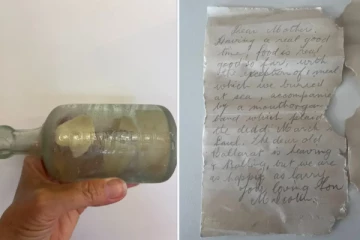 நூறாண்டுக்கு மேலாக கடற்கரையில் புதைந்திருந்த போத்தலில் இருந்த கடிதங்கள்