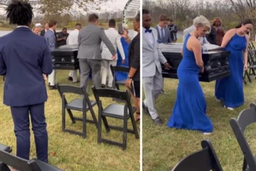 திருமணத்திற்கு மணமகனை சவப்பெட்டியில் வைத்து தூக்கி வந்த நண்பர்கள்!