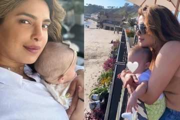 මේ දිනවල බොලිවුඩ් වැඩිපුර කතාබහට ලක්වන ප්‍රියංකා චොප්රා තම සිඟිති දියණිය සමඟ. (PHOTOS)