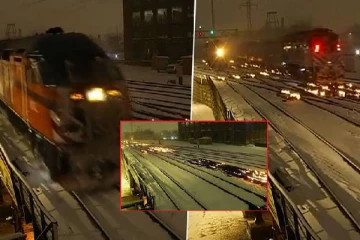 தீப்பற்றி எரியும் தண்டவாளத்தில் பயணிக்கும் ரயில்கள்! வைரலாகும் காணொளி (VIDEO)