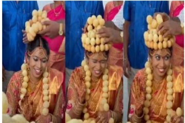 மணப்பெண்ணுக்கு பானிப்பூரி கிரீடம்... திருமணத்தில் கொடுத்த சர்ப்ரைஸால் நடு நடுங்கிய பெண்!  வைரலாகும் வீடியோ