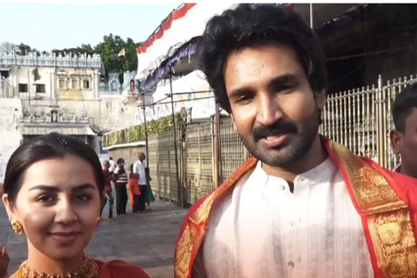 திருப்பதி ஏழுமலையான் கோவிலில் நடிகர் ஆதி மற்றும் நடிகை நிக்கி கல்ராணி சாமி தரிசனம் - தமிழ்நாடு