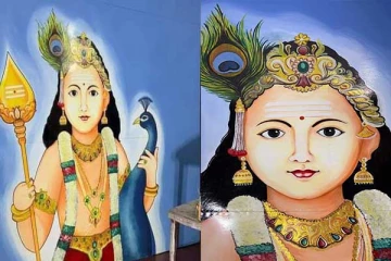 18 அடி உயரமுடைய முருகனின் ஓவியம்