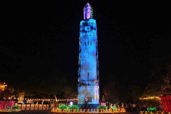 யாழ். மணிக்கூட்டு கோபுர மின் அலங்காரம் | Jaffna Clock Tower Electrical Decoration