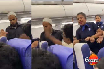 පුදුම මිනිස්සු තමයි, ප්ලේන් එකේදී බයට කෑගැහුවා කියලා පැනලා කම්මුලට ගහලා, වීරයා වෙන්න ගියාට හොඳ වැඩේ[VIDEO]