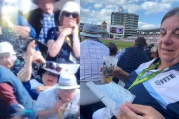 வீரர் அடித்த சிக்ஸர்.. நொறுங்கிய பீர் கிளாஸ்! வைரல் வீடியோ