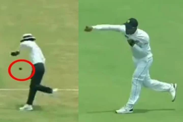 அம்பயரை பதம் பார்த்த இலங்கை கேப்டன் திமுத் எறிந்த த்ரோ! வைரலாகும் காணொளி