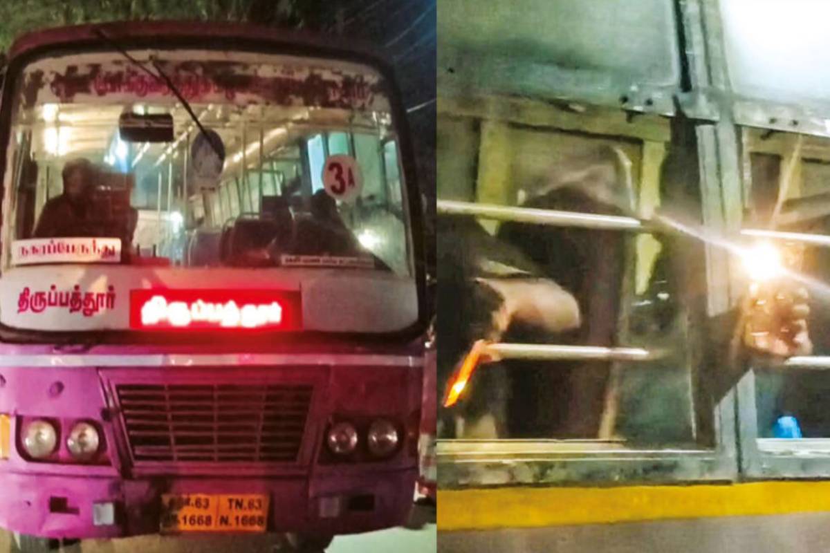 முகப்பு விளக்கு பழுது.., செல்போன் டார்ச்சில் சென்ற அரசு பேருந்து | Headlight Repair Gov Bus Driven By Phone Torch