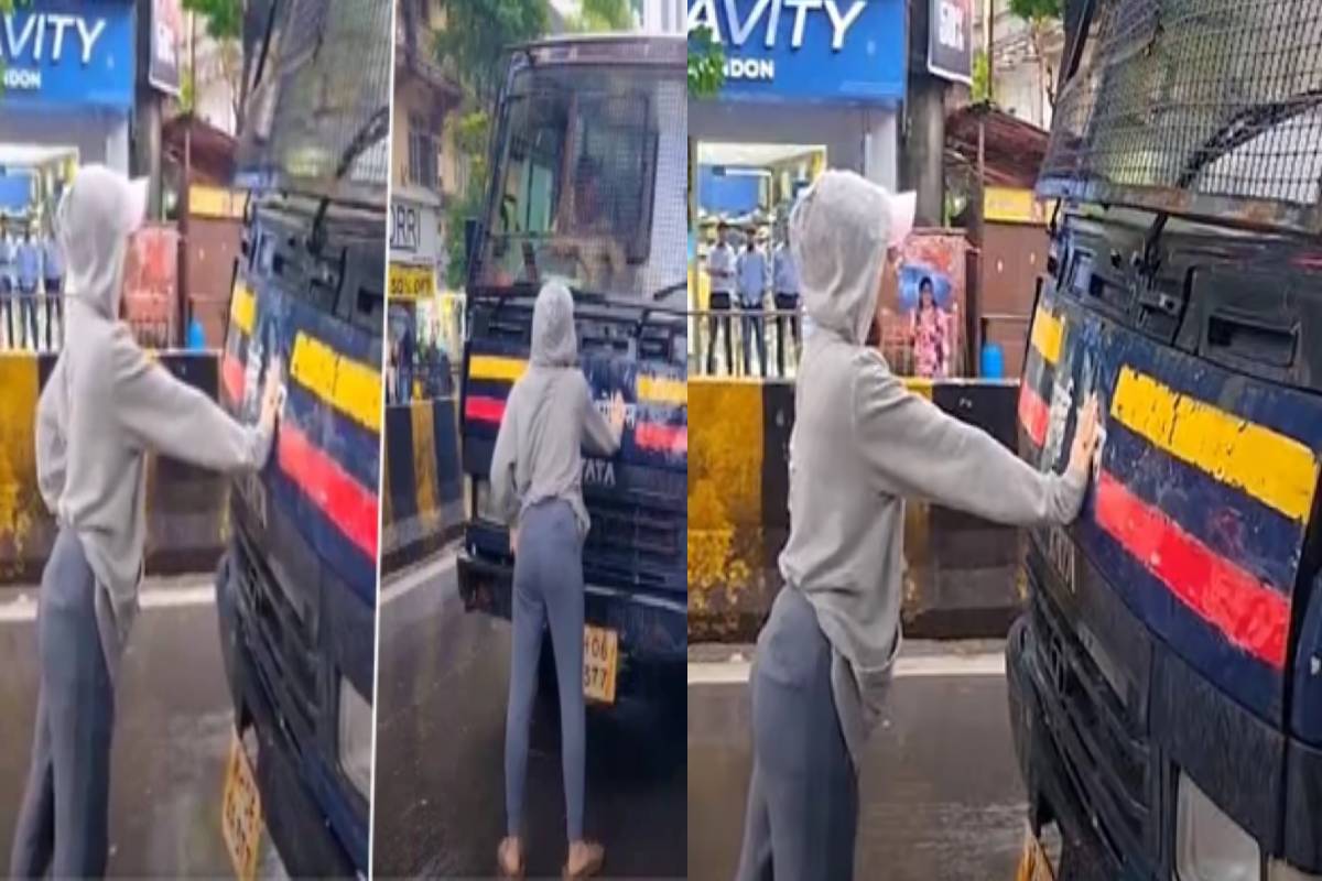 நீட் எதிர்ப்பு போராட்டம்: காவல்துறை வாகனத்தை தனி ஆளாக மறித்த பெண்! படு வைரலாகும் வீடியோ | Woman Stops Police Vehicle Solo Video Viral
