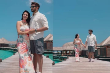 கணவருடன் எடுத்த ஹனிமூன் புகைப்படங்களை வெளியிட்ட நடிகை ஐனனி...