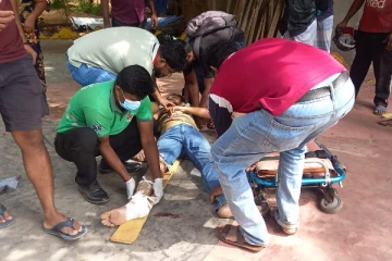 சிந்தங்கேணி பகுதியில் விபத்து: இளைஞர் ஒருவர் படுகாயம்(Photos)