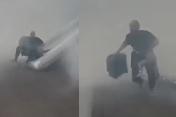american airlines plane fire catch
