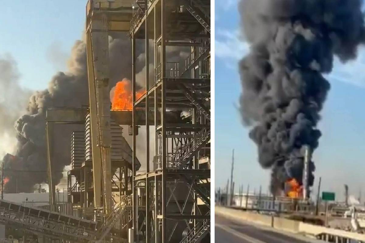 டெக்சாஸ் எண்ணெய் சுத்திகரிப்பு நிலையத்தில் பாரிய வெடிப்பு ; மக்கள் வீட்டிலேயே இருக்க அறிவுரை | Massive Explosion At Texas Oil Refinery