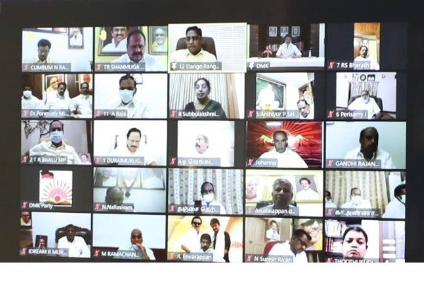 திமுக மாவட்ட செயலாளர்கள் கூட்டம் காணொளி வாயிலாக நடைபெற்றது | Stalin Dmk Victory Not Celebrate With Crackers