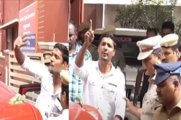 போலீசார் அடித்து துன்புறுத்துறாங்க ..பெட்ரோல் குண்டு வீச்சு சம்பவத்தில் கைது செய்யப்பட்டவர் குற்றச்சாட்டு