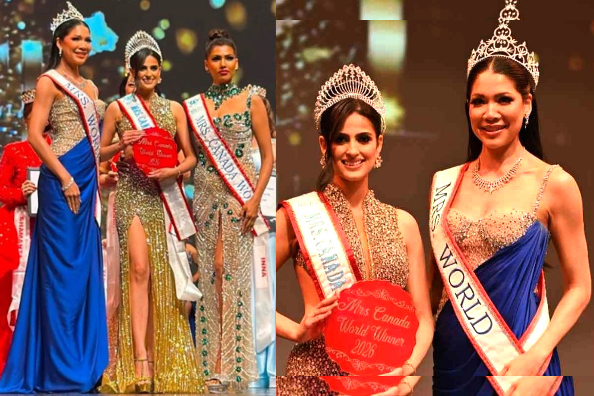 கனடாவில் Mrs Canada World 2026 பட்டம் வென்ற இந்திய வம்சாவளி பெண், Pallavi Mukhija கனடாவில் Mrs Canada World 2026 பட்டம் வென்ற இந்திய வம்சாவளி பெண், Pallavi Mukhija