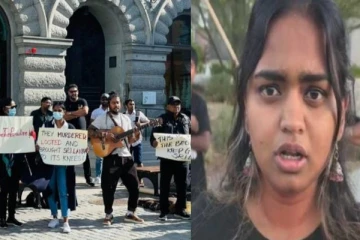 திரண்ட இளைஞர்கள், இளம்பெண்கள்! அமெரிக்காவில் கோட்டாபயவின் மகனின் வீட்டுக்கு எதிரில் போராட்டம்.. வீடியோ