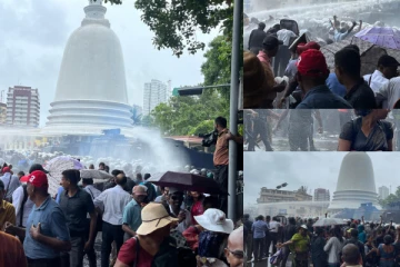 கொழும்பு ஆசிரியர் சங்க போராட்டதில் பெரும் பதற்றநிலை: களத்தில் குவி்க்கப்பட்டுள்ள பொலிஸார்