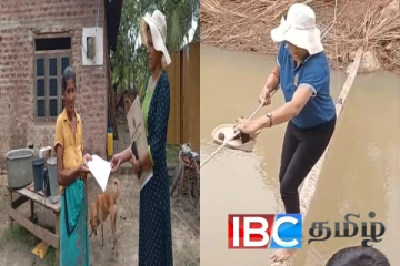 வெள்ள நிவாரணம் வழங்க ஆபத்தான பயணத்தை மேற்கொள்ளும் பிரதேச செயலாளர்