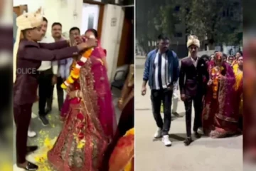 உணவு பற்றாக்குறையால் திருமணம் ரத்து: காவல் நிலையத்தில் கரம் பிடித்த மணமக்கள்