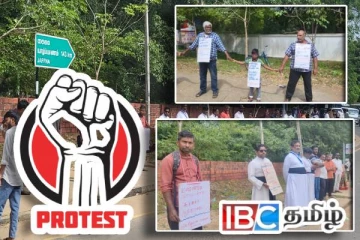 மன்னார் காற்றாலை திட்டத்தை நிறுத்துங்கள் : வவுனியாவில் மனிதச்சங்கிலி போராட்டம்!