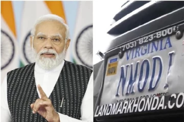மோடியின் பெயரில் கார் நம்பர் பிளேட்: அமெரிக்காவில் வாழும் இந்தியரின் ஆச்சரியப்படுத்தும் செயல்