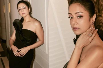 கருப்பு நிற மாடர்ன் உடையில் நடிகை ஜோதிகாவின் கலக்கல் போட்டோ ஷுட்