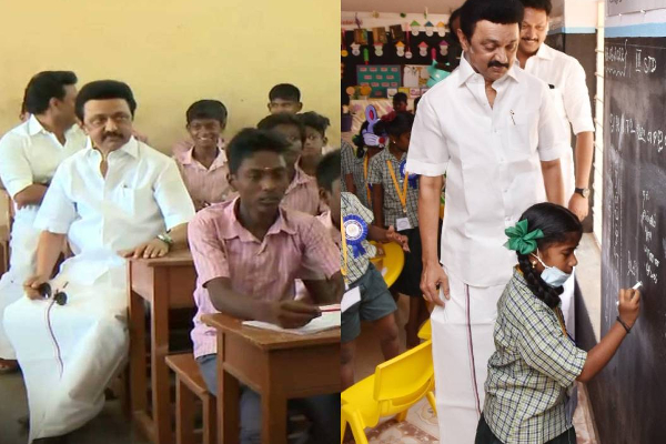 பள்ளிக்கு திடீர் விசிட் அடித்த முதலமைச்சர் மு.க.ஸ்டாலின்..! - தமிழ்நாடு