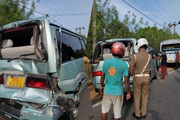 யாழ் ஏ-9 வீதியில் மூன்று வாகனங்கள் ஒன்றுடன் ஒன்று மோதி விபத்து : ஒருவர் காயம்