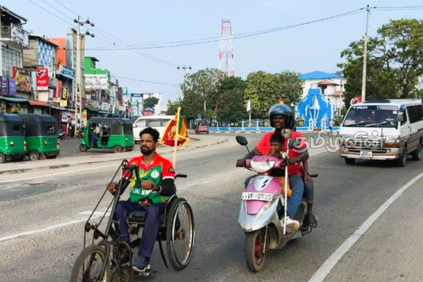 சக்கர நாற்காலி ஊடாக இலங்கை முழுவதும் சுற்றுப்பயணத்தை ஆரம்பித்த இளைஞன் | Young Man Tour From Mannar Independence Day