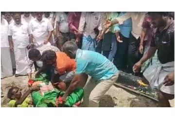 கள்ளக்குறிச்சி மாணவி உடலை அடக்கம் செய்யும்போது கண்ணீர் விட்டு அழுத அமைச்சர்...!