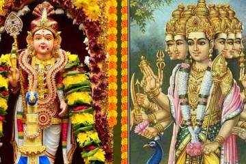 மூன்று கோலங்களில் காட்சி தரும் முருகப்பெருமான்