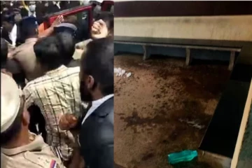 நீதிமன்ற வளாகத்தில் பெண் மீது ஆசிட் வீச்சு - பகீர் சம்பவம்