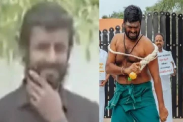 சாட்டையால் அடித்து கொண்ட அண்ணாமலை - பின்னால் அடக்க முடியாமல் சிரித்த நபர் வைரல்!