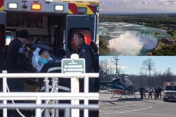 நயாகரா அருவியில் மகனுடன் சேர்ந்து குதித்த பெண் மரணம்! அதிர்ஷ்டவசமாக உயிர் தப்பிய சிறுவன்..ஹெலிகொப்டர் மூலம் மீட்பு