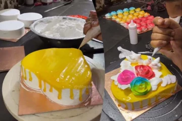 இந்த அழகான கேக் எப்படி தயாரானது தெரியுமா? முகம்சுழிக்க வைக்கும் காட்சி