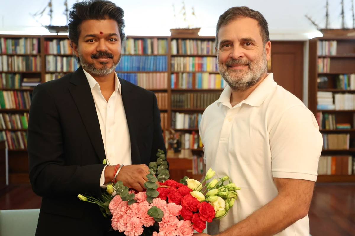 ராகுல் காந்தி, டி.ராஜாவை சந்தித்த முதல்வர் விஜய் | Cm Vijay Meet Rahul Gandhi T Raja In Delhi